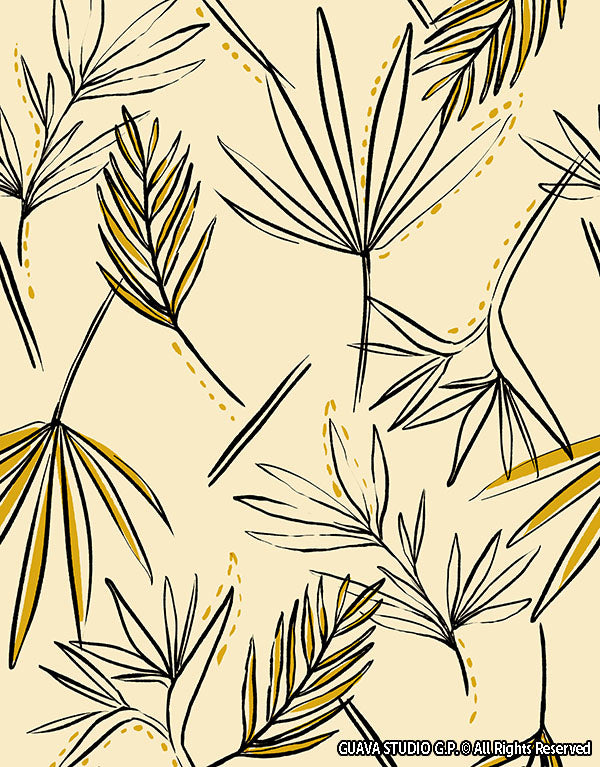 0849D- Sketched Palm Leaves