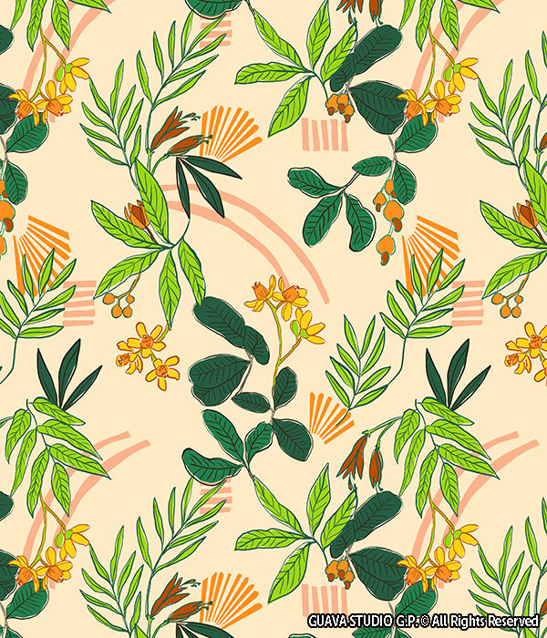 0850C- Hand Drawn Tropical Foliage