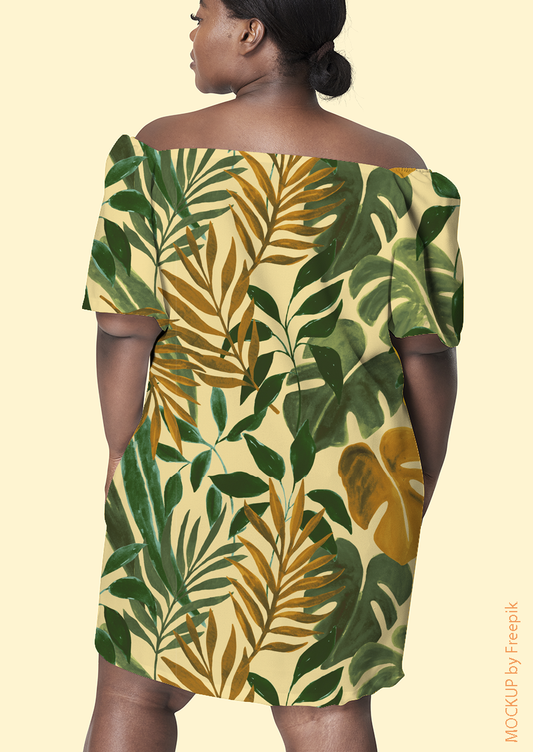 0854A- Hand Painted Gold and Green Foliage