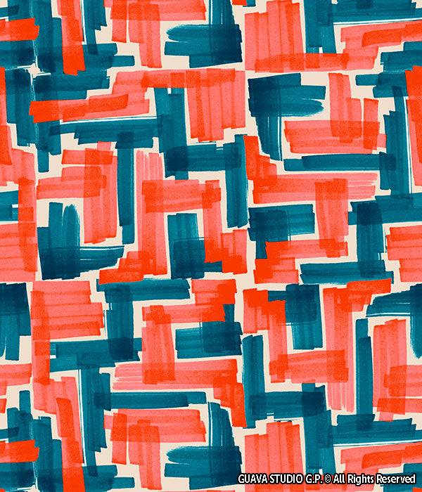 0856D- Orange and Teal Brushstroke texture