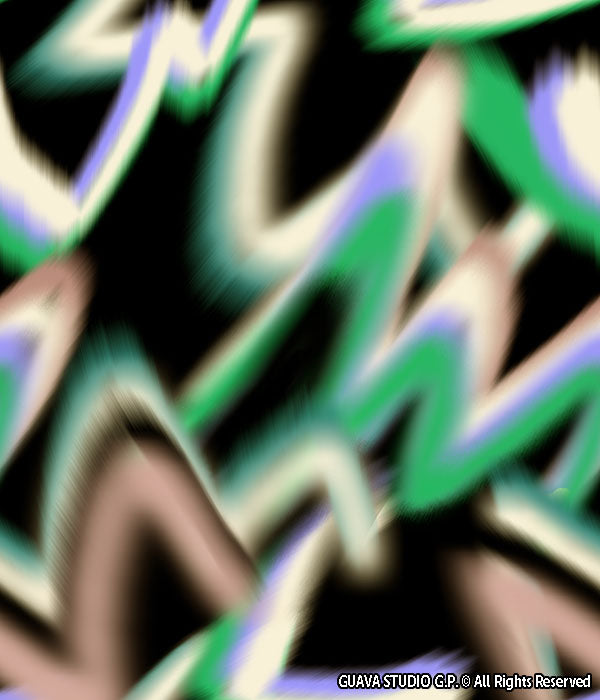 0856E- Black Ground Graffiti Zig zag