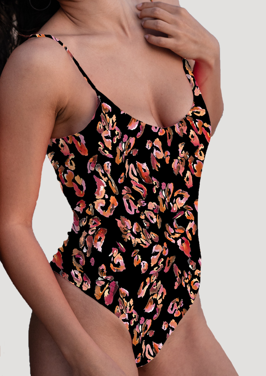0857B- Black Painted Cheetah