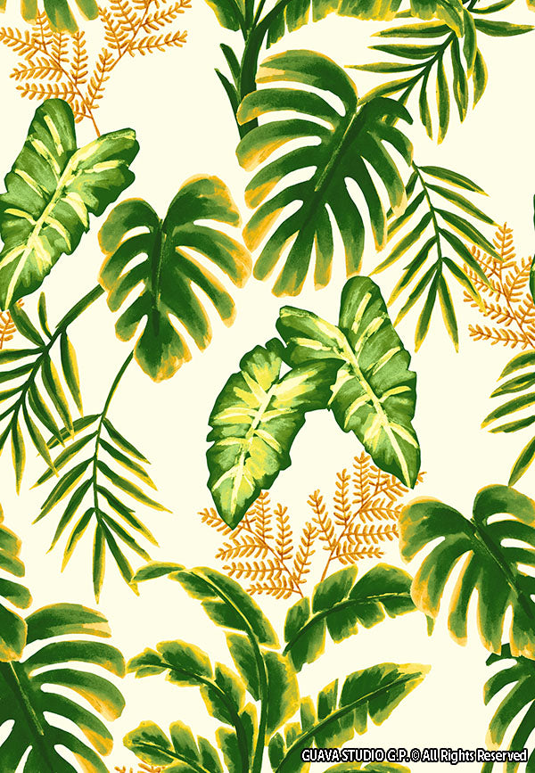 0858A- Large Hand Painted Tropical Foliage