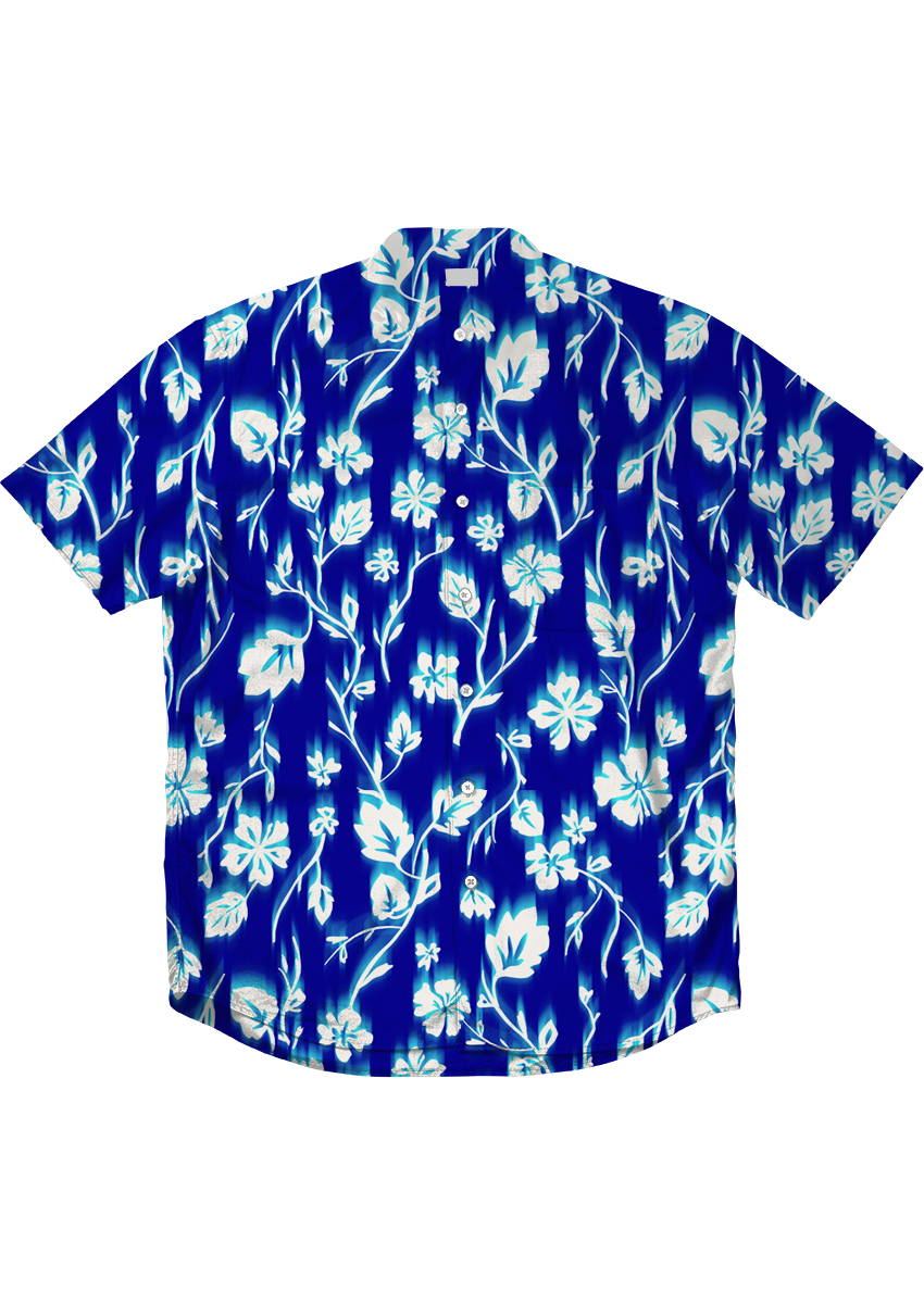 0858D- Blue and White Blurry Leaves