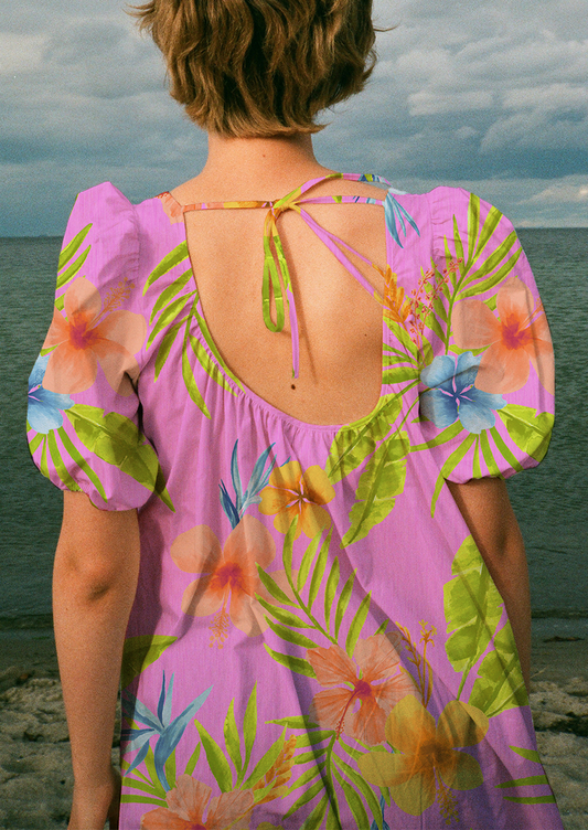 0858F- Pink and Green Tropical