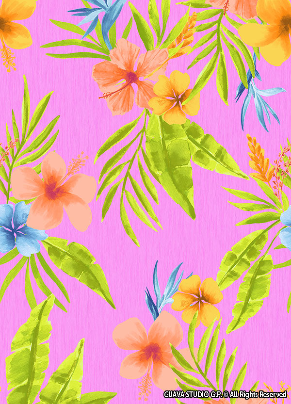 0858F- Pink and Green Tropical