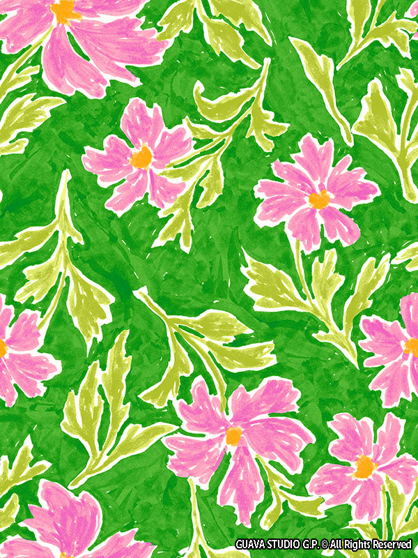 0859D - Green and Pink Floral