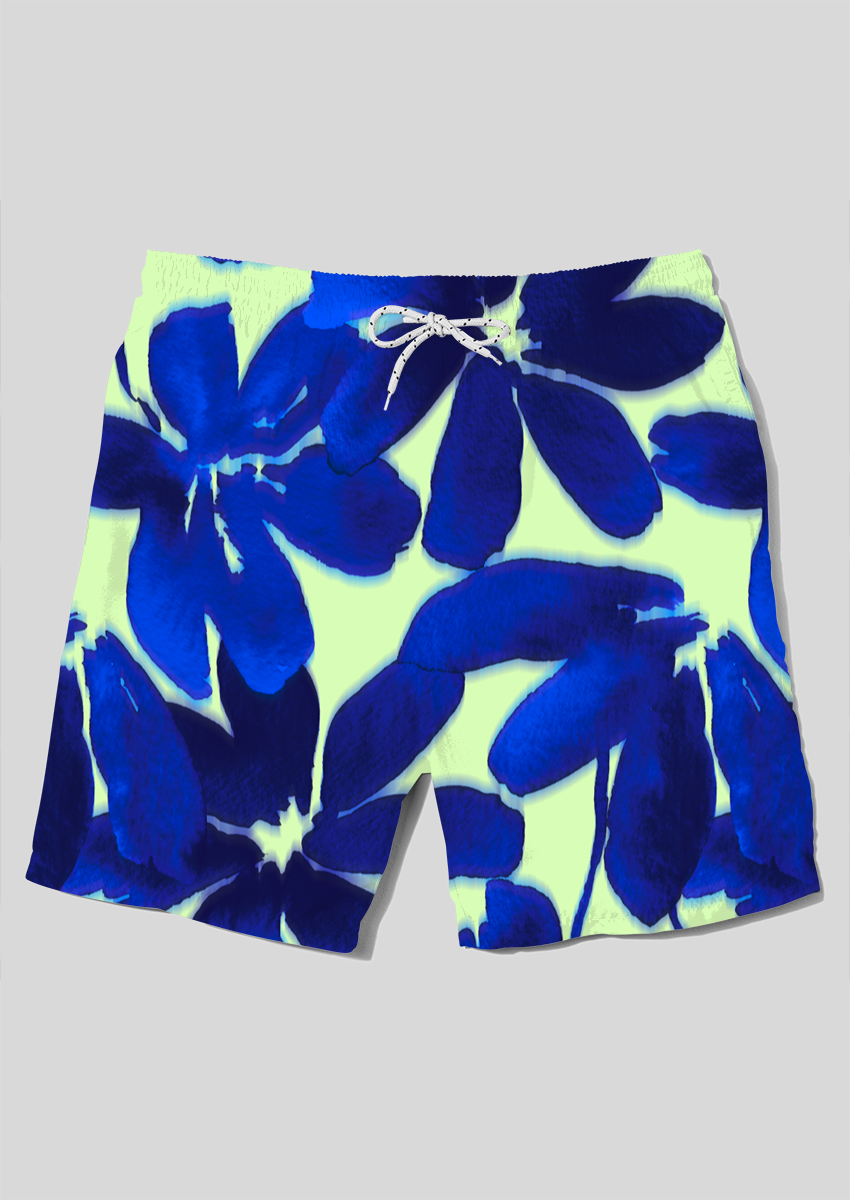 0860C- Blue and Green Watercolor Floral