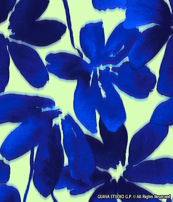 0860C- Blue and Green Watercolor Floral