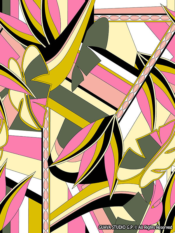0861E- Pucci Inspired Pink and Green Tropical Print