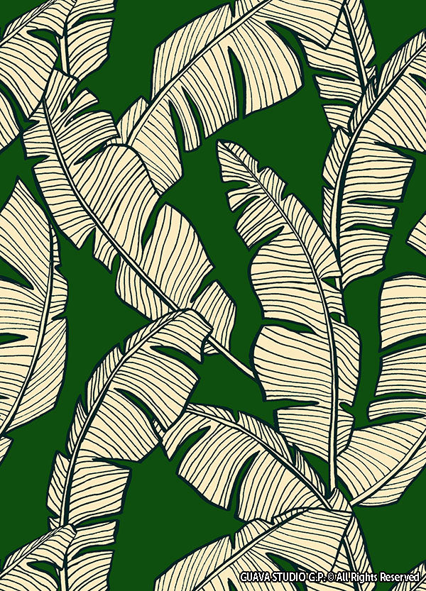 0862A- Large scale Hand Drawn Banana Leaves
