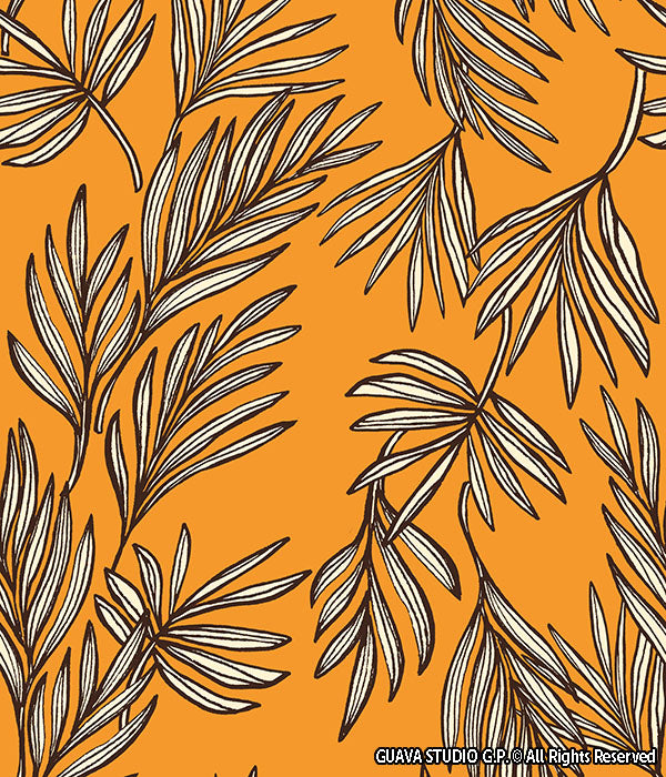 0862B- Mustard and Brown Palm Leaves