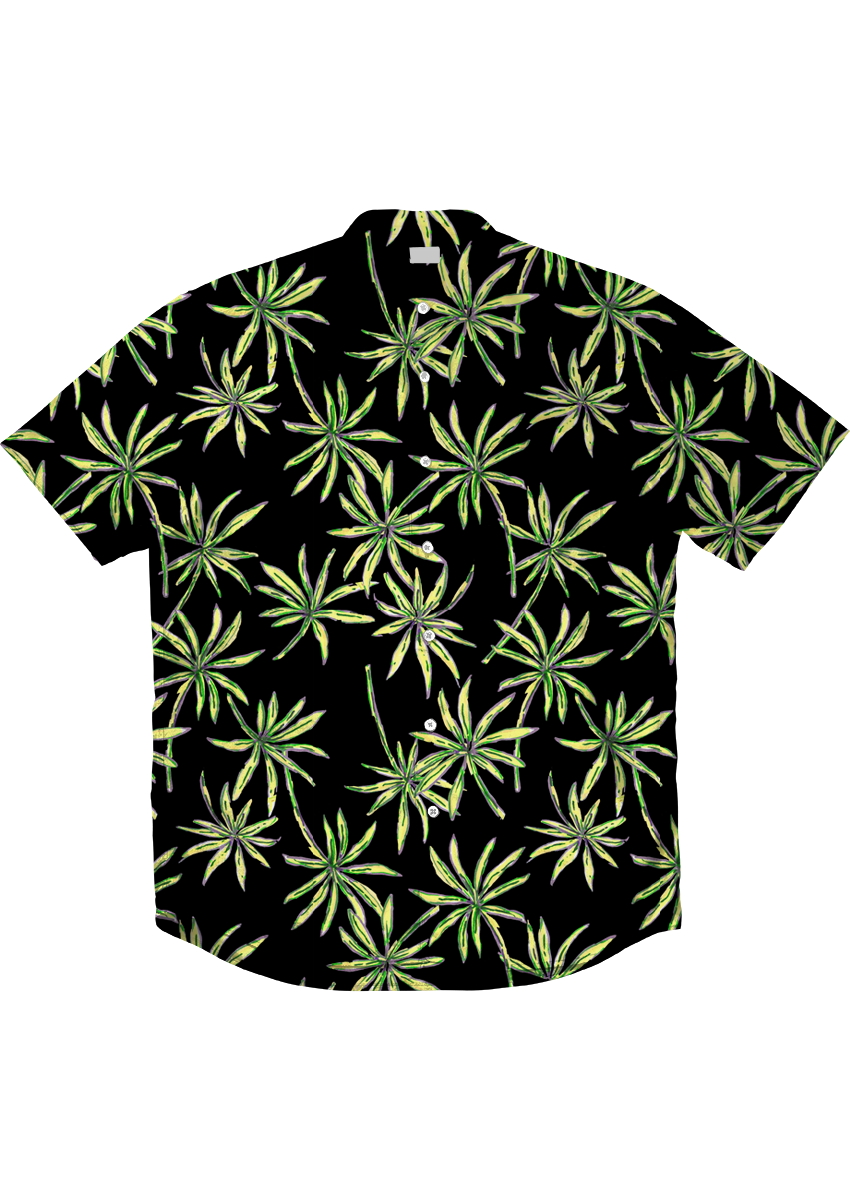 0864C- Black Hawaiian inspired Tropical