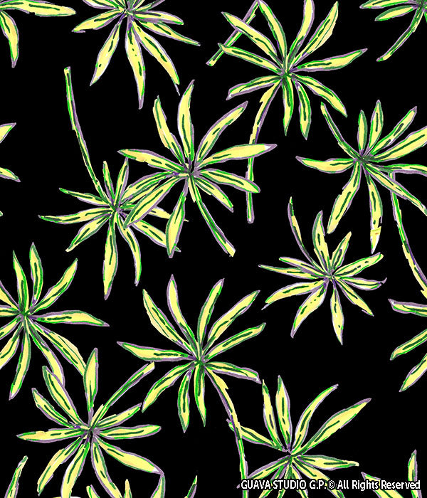 0864C- Black Hawaiian inspired Tropical