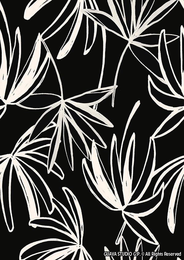 0865A- Black and White Foliage