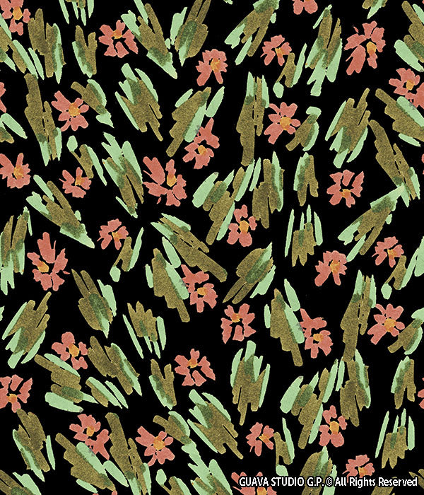 0865B- Dark Hand Painted 90s Ditsy