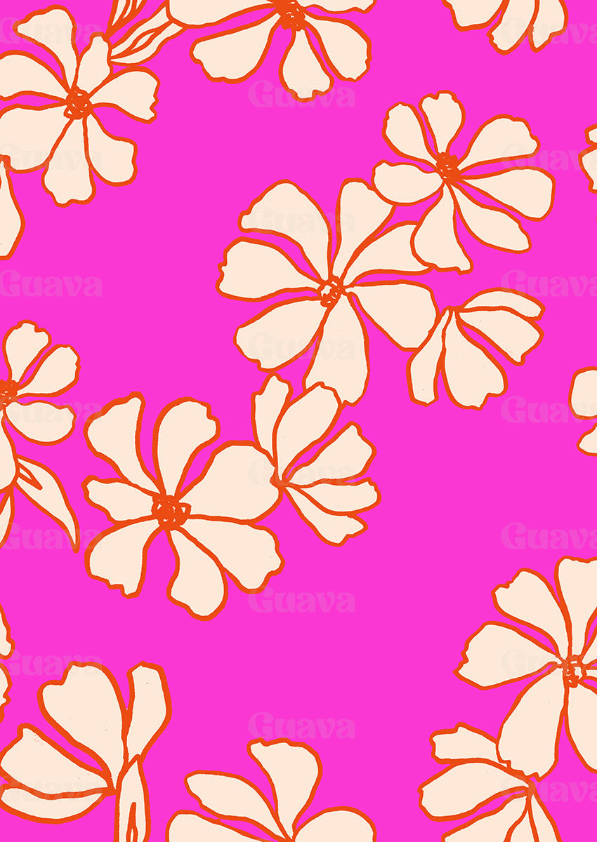 0867C- Pink Hawaiian Flowers