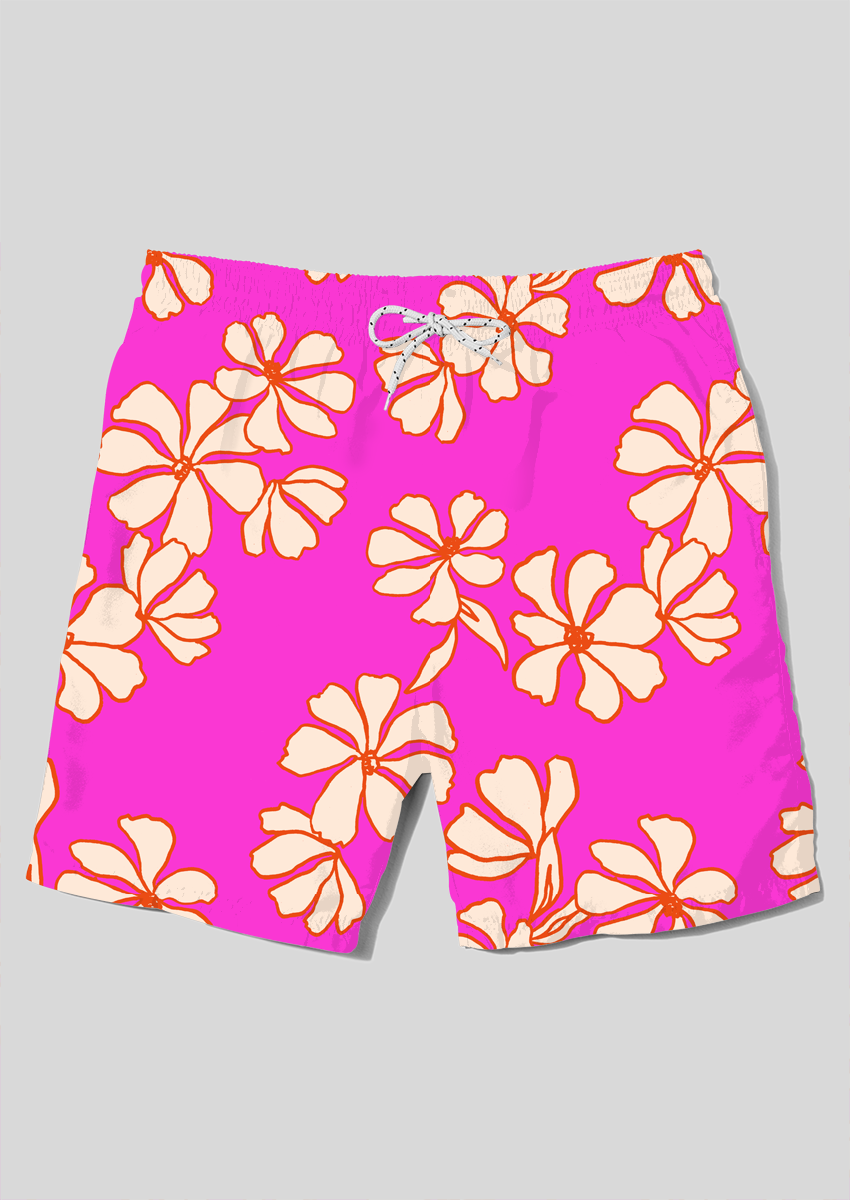0867C- Pink Hawaiian Flowers