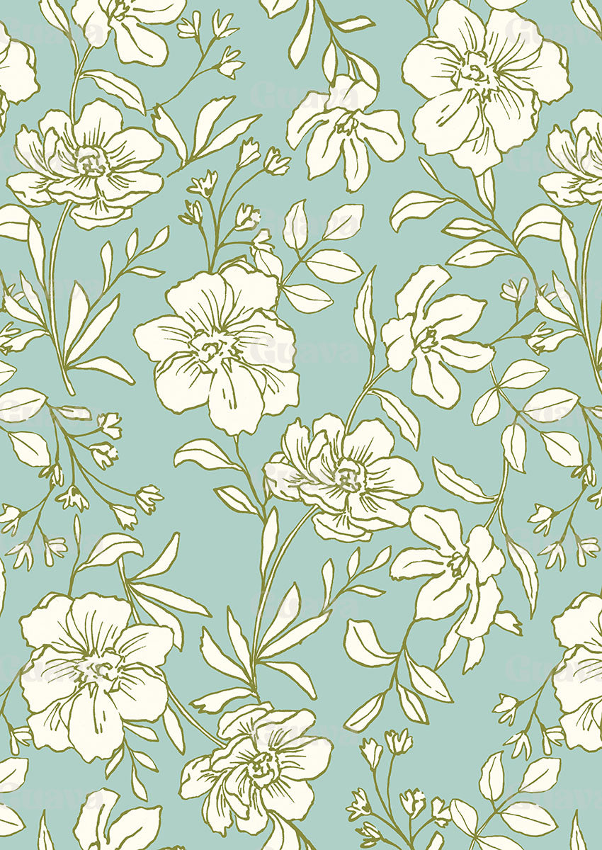 0867F- Delicate Outlined Peonies