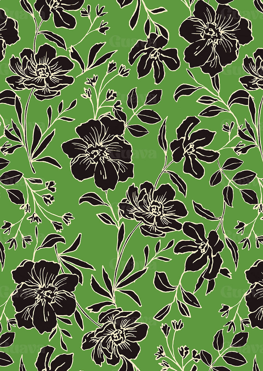 0867F- Delicate Outlined Peonies