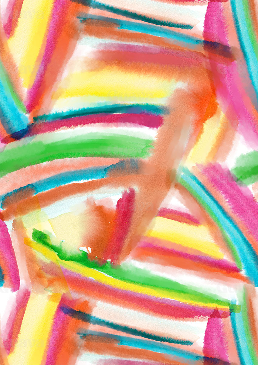 0868A- Bright Watercolor Stripe Patchwork