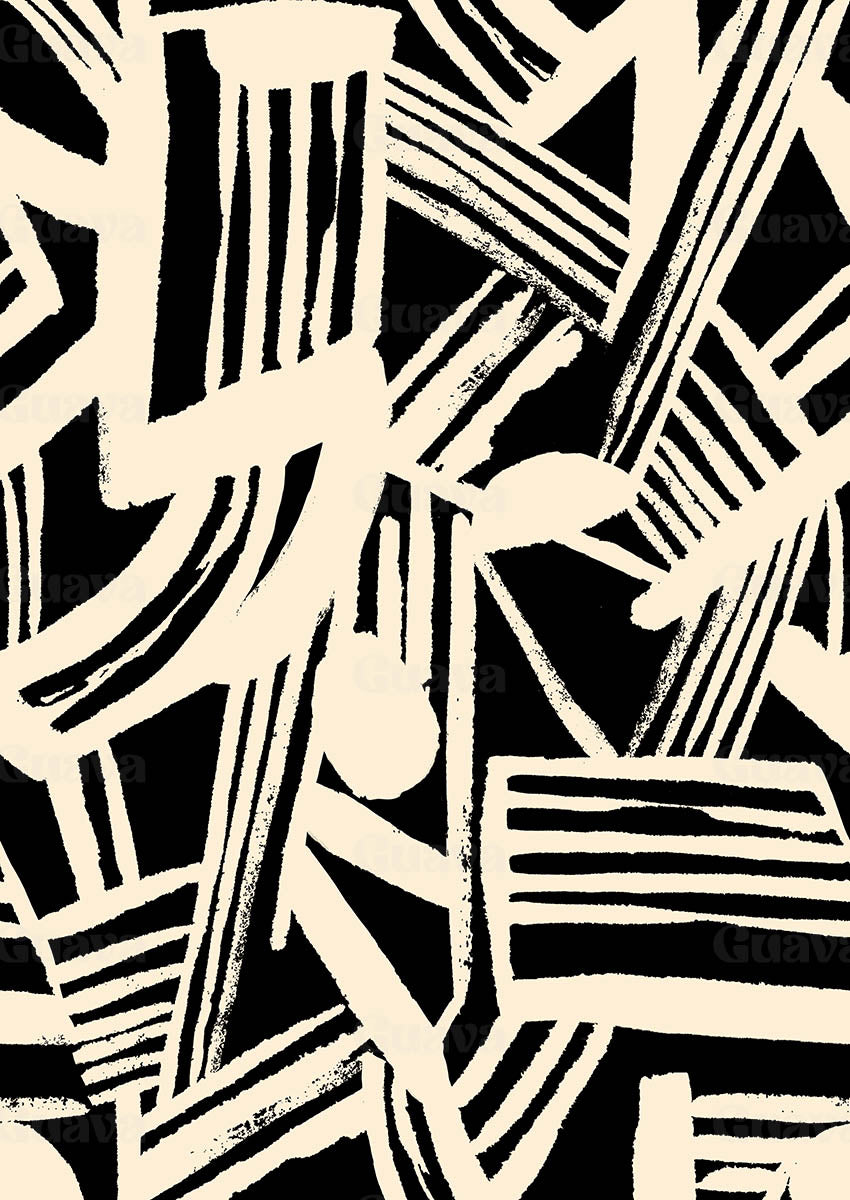 0868D- Black and Off White Texture