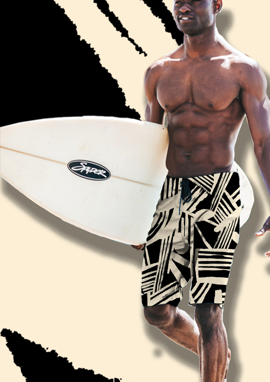 0868D- Black and Off White Texture