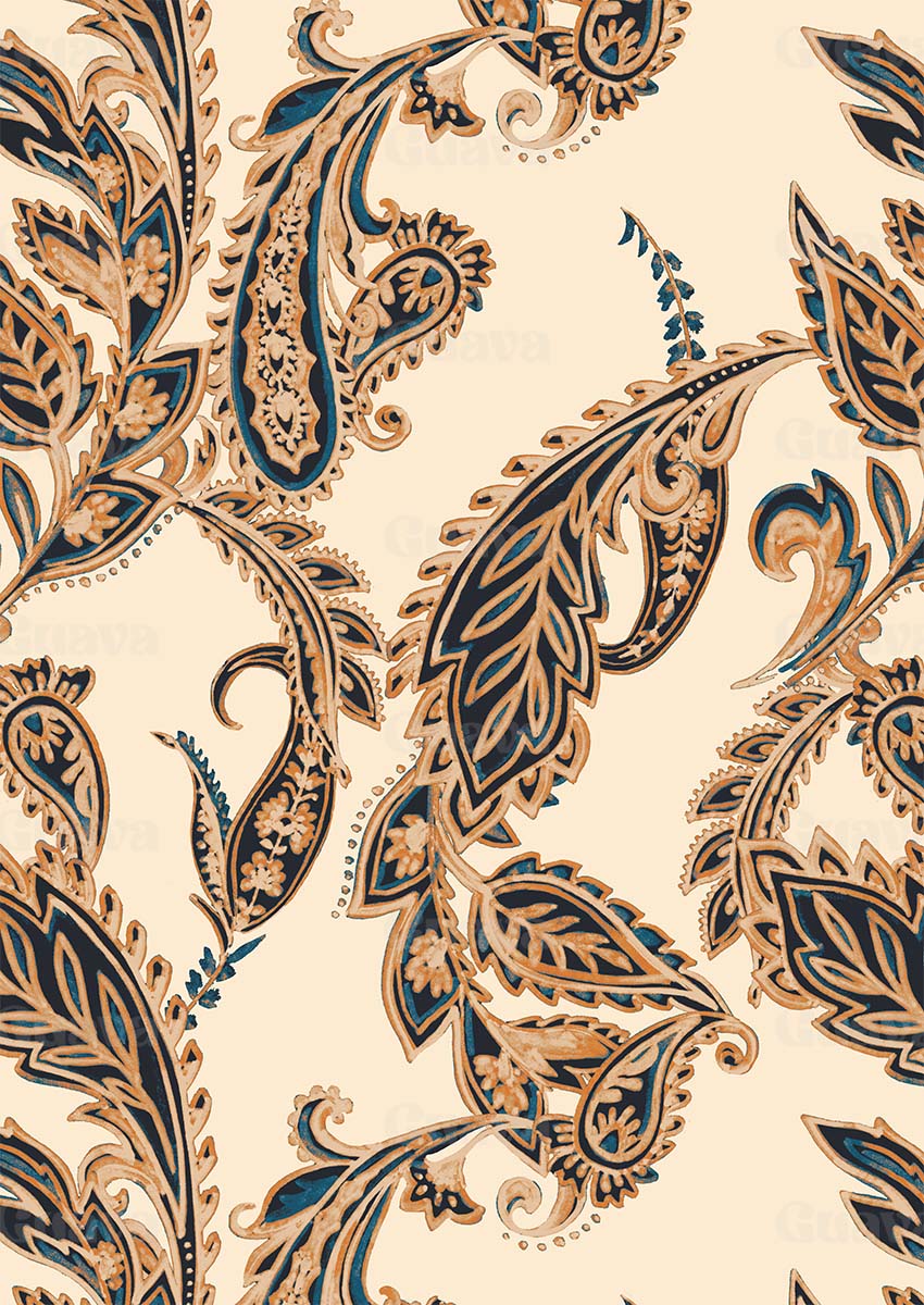 0871A- Large Scale Hand Drawn Paisleys