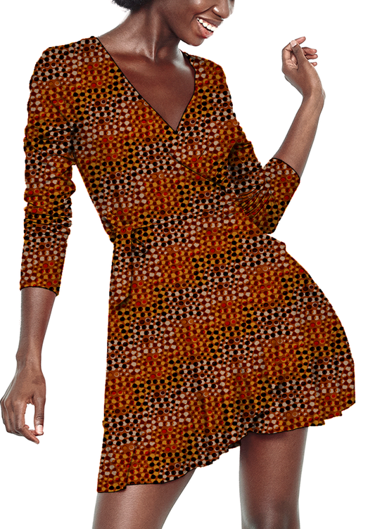 0873D- Caramel Brown Dots