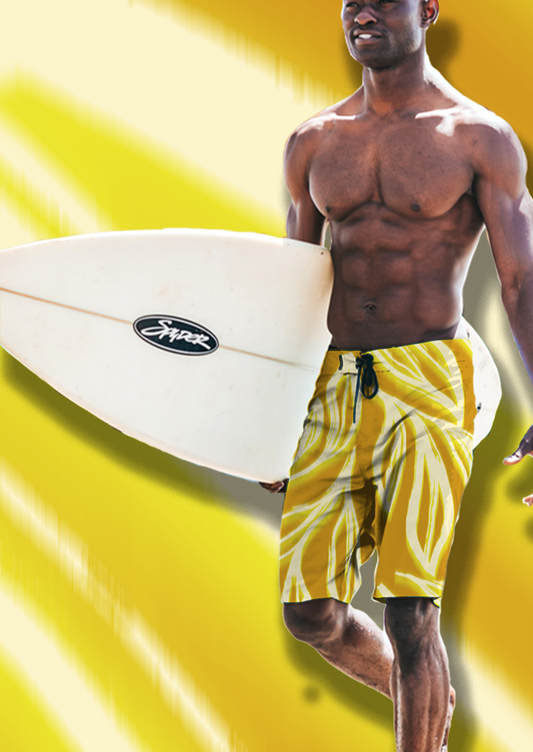 0875B- Tan and Lime Abstract Foliage