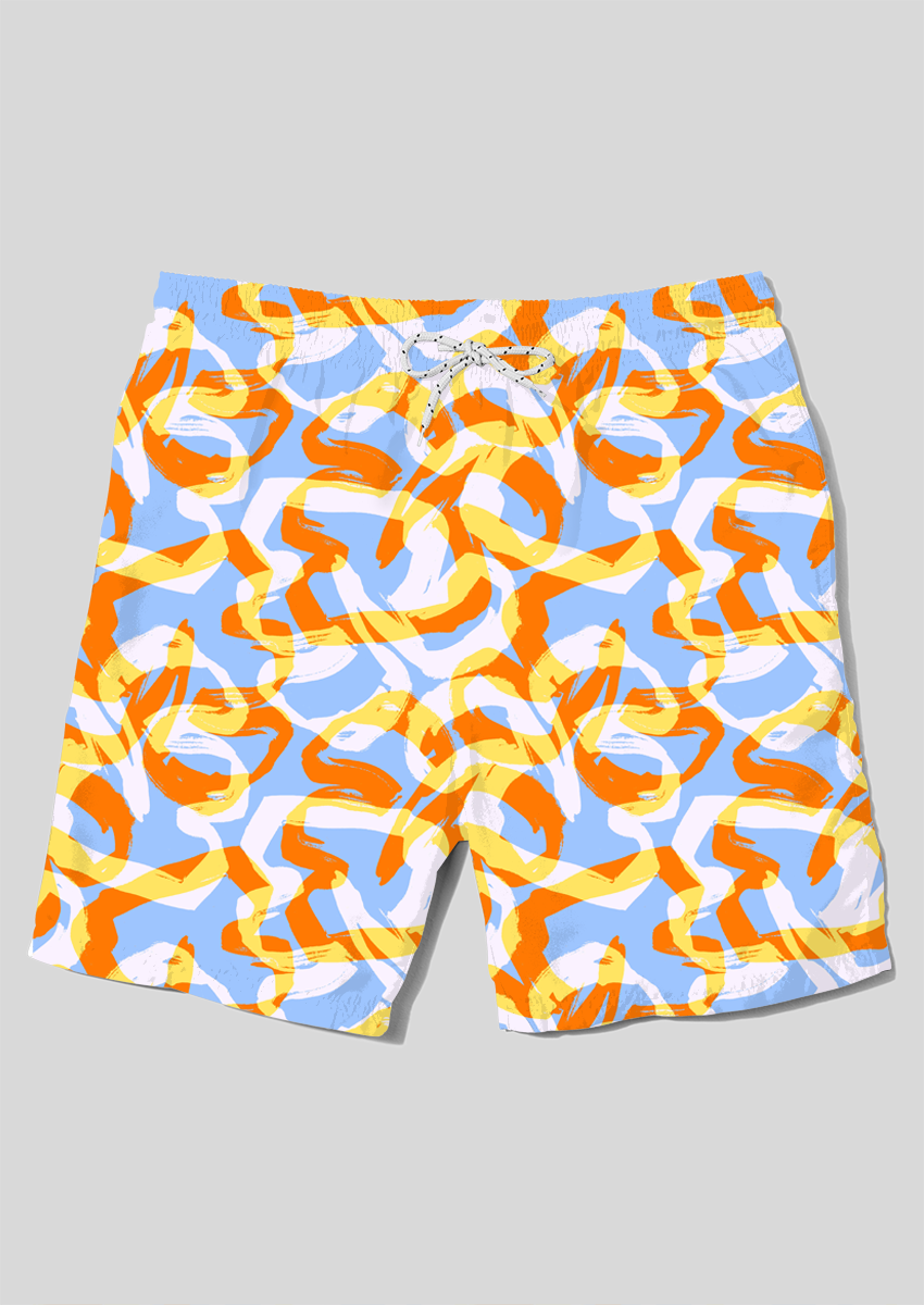 0875C- Blue, Orange and Yellow Monsteras