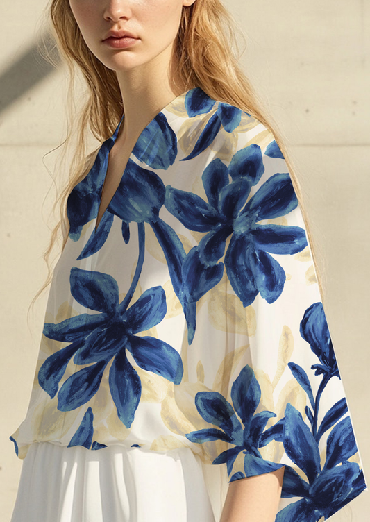 0883B- Indigo Blue Floral