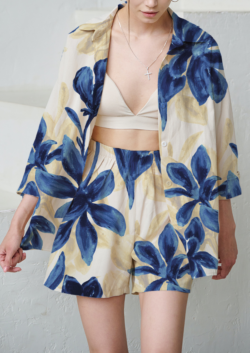 0883B- Indigo Blue Floral
