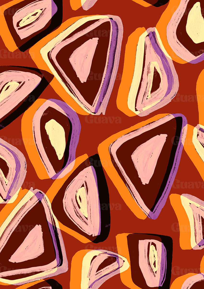 0887A- Red and Orange Abstract Shapes