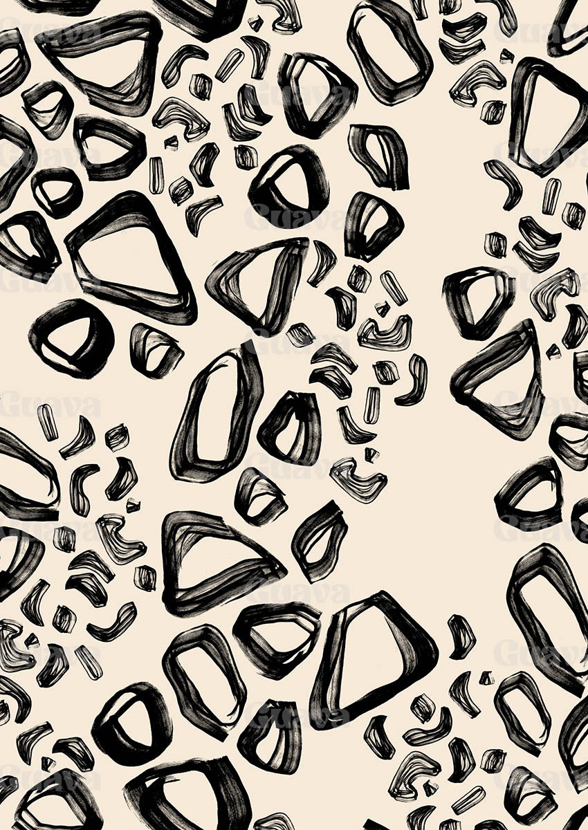 0887B- Abstract Monochrome Graphic shapes