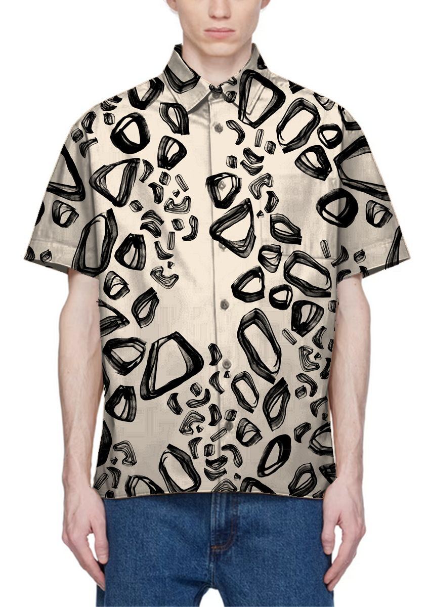 0887B- Abstract Monochrome Graphic shapes
