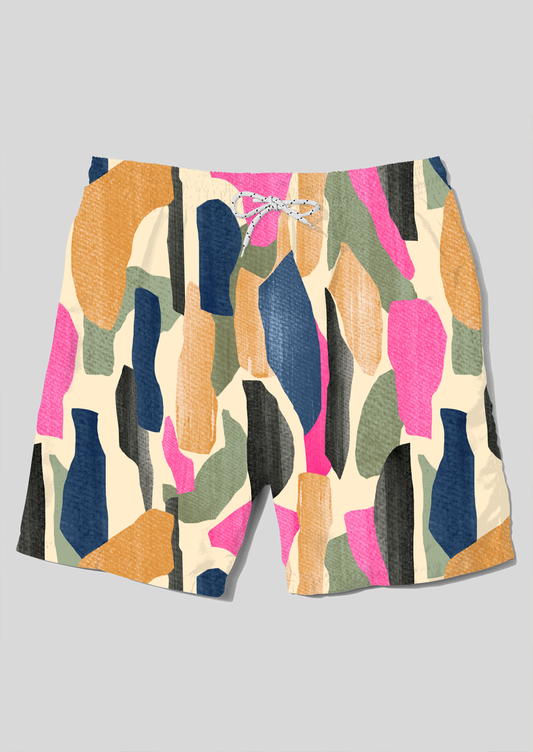 0890A - Multicolored Textured Geo Cutout