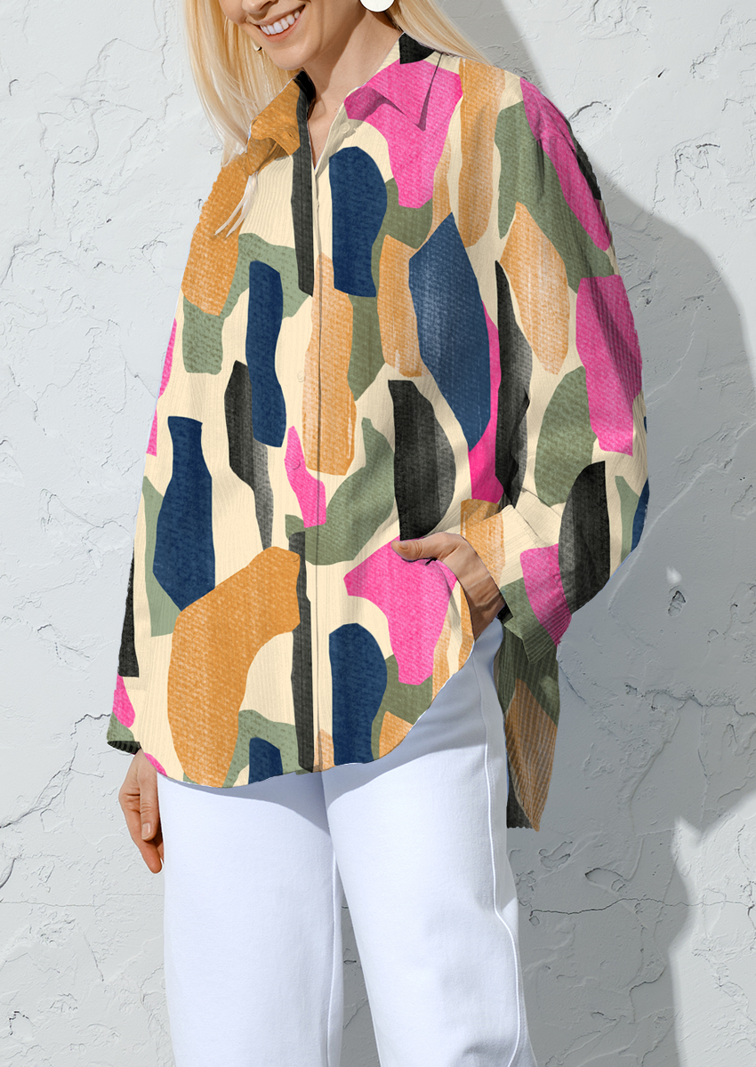 0890A - Multicolored Textured Geo Cutout