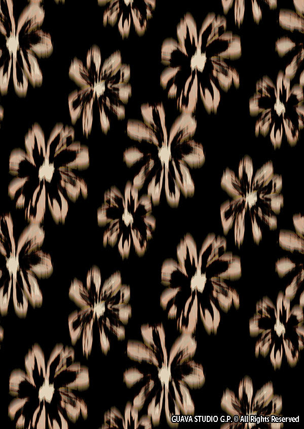 0891C - Grunge Black Tie Dye Floral