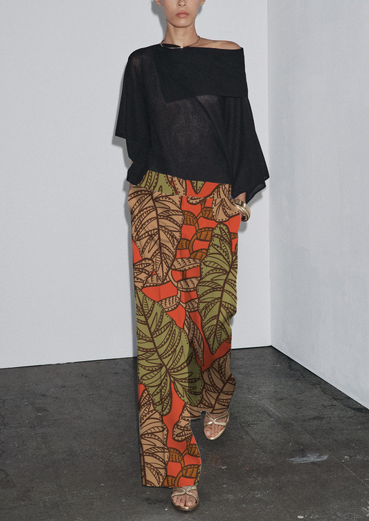 0893B- Large Orange Red Tropical Foliage