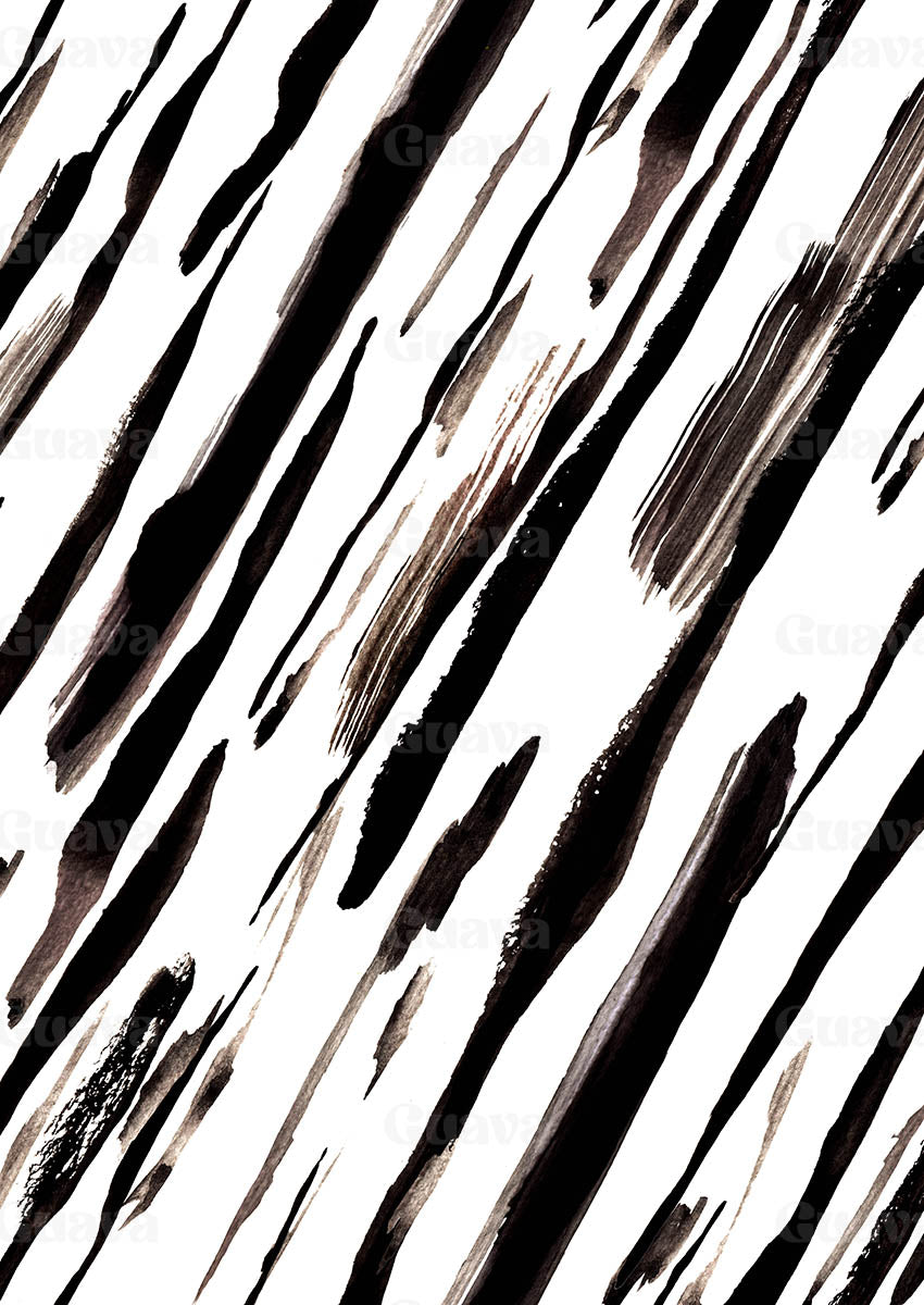 0893F- Black and Off White Diagonal Stripes