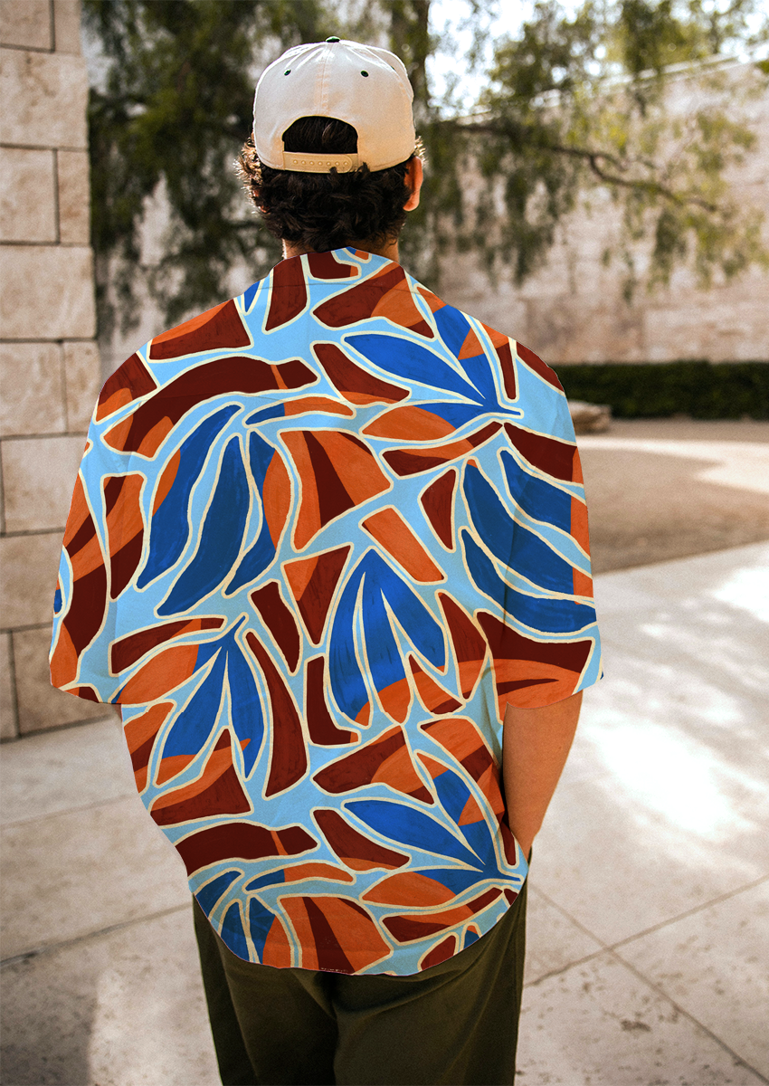 0896E- Blue, Orange and Brown Foliage