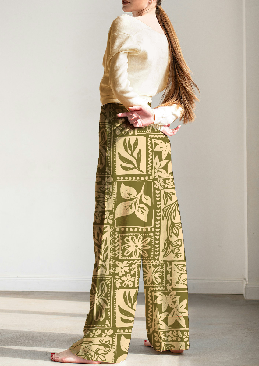 0898C- Green and off-white Foliage Patchwork