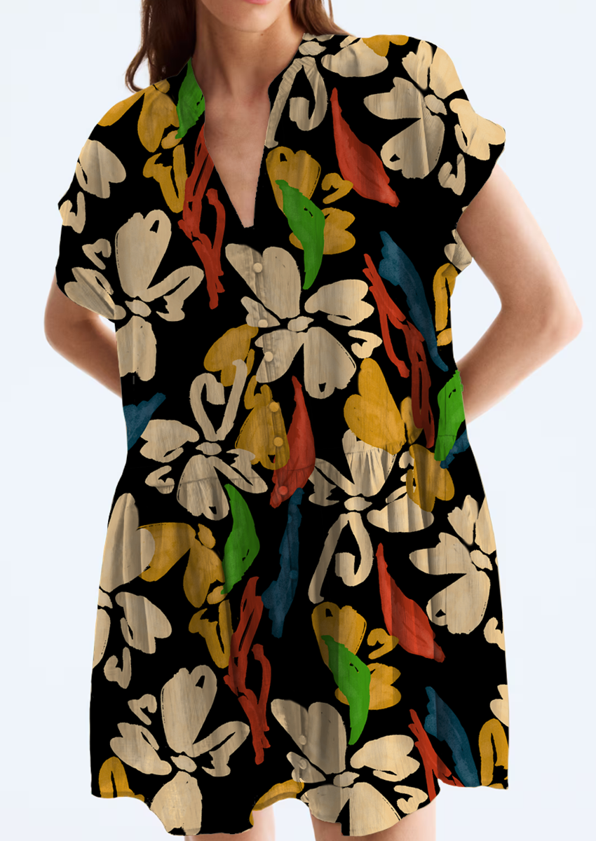 0898F- Multicolor Abstract Floral