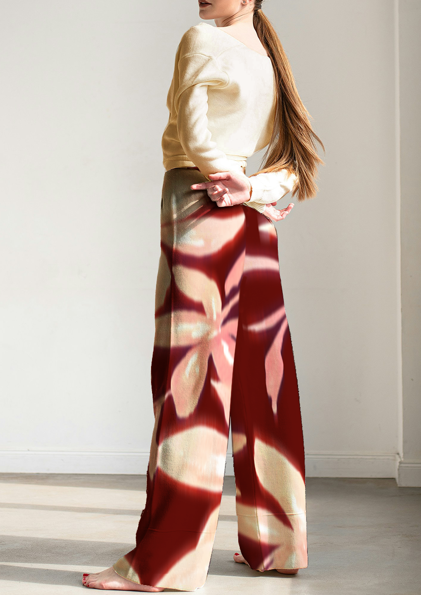 0899A- Extra Large Burgundy Red Floral