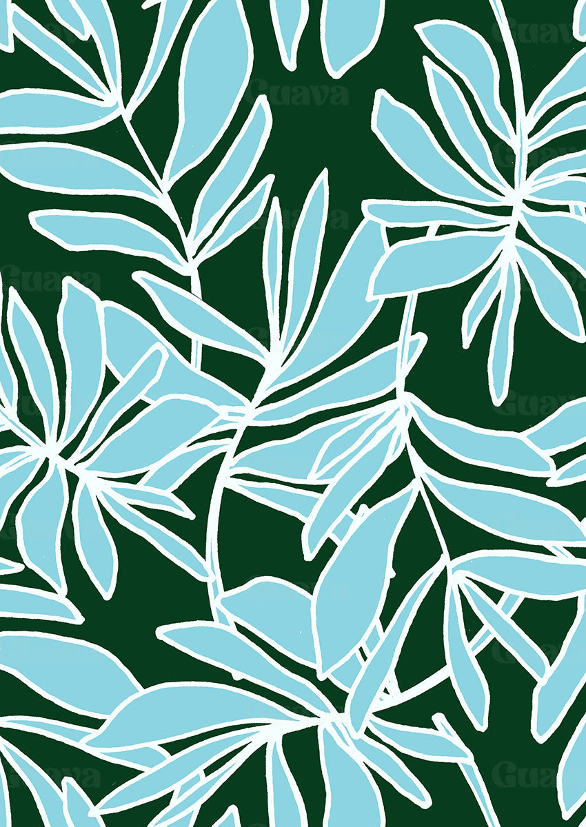 0899E- Large Deep Green and Blue Foliage