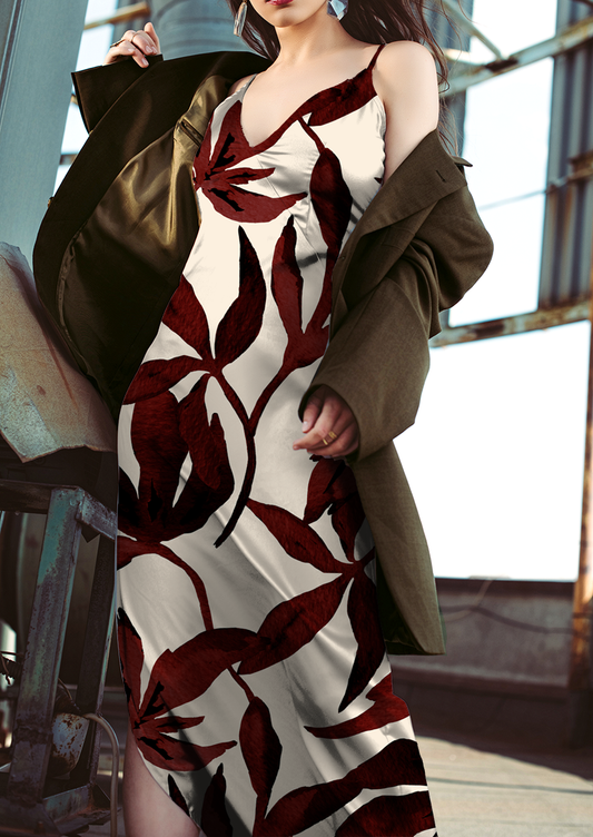 0899F- Extra Large Off white and Red Foliage