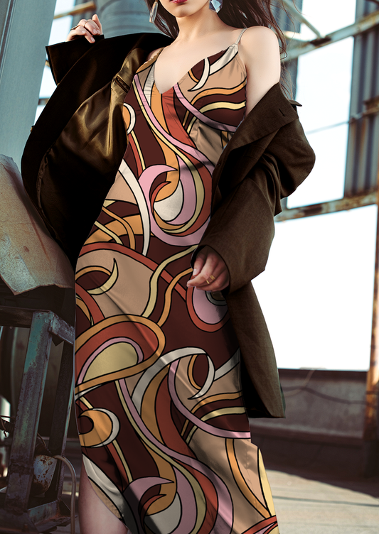 0901B- Pucci Inspired Brown and beige Paisley