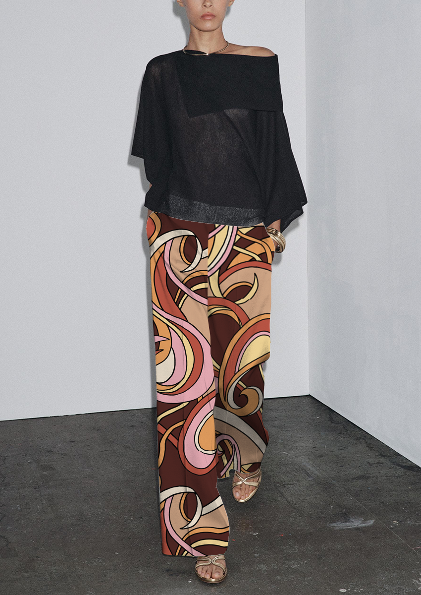 0901B- Pucci Inspired Brown and beige Paisley