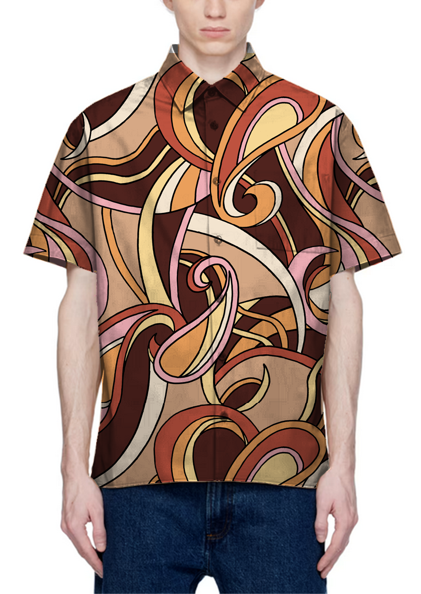 0901B- Pucci Inspired Brown and beige Paisley